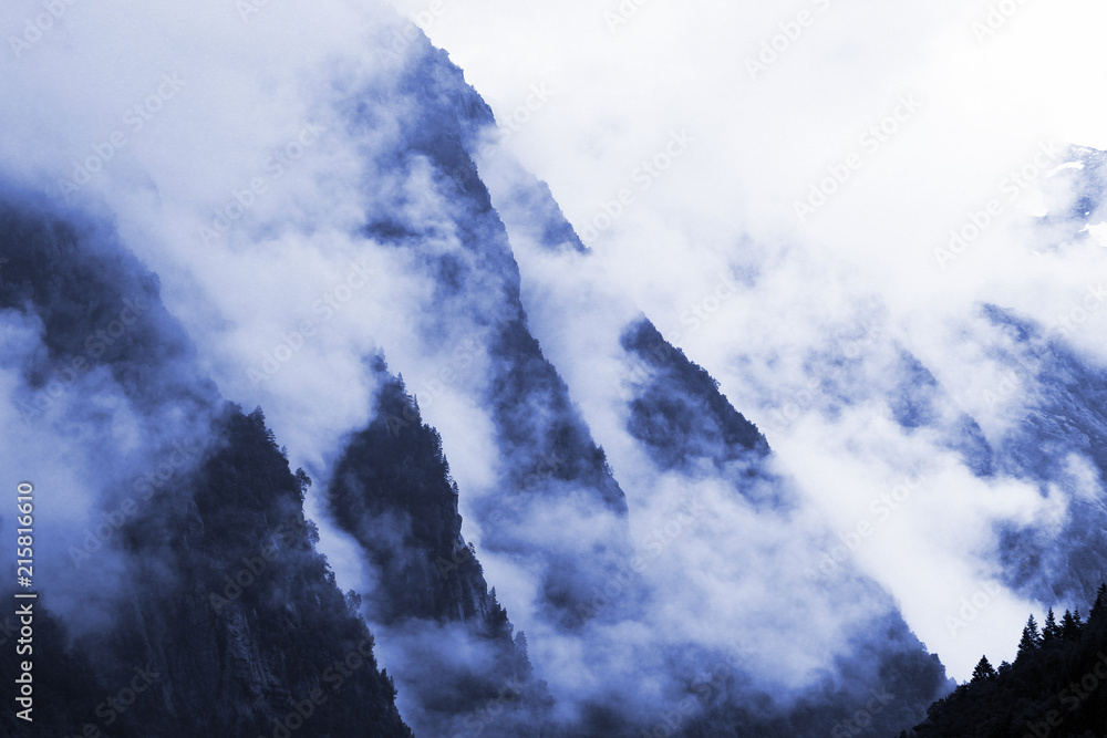 Misty mountains near Odda, Norway Misty mountains near Odda, Norway