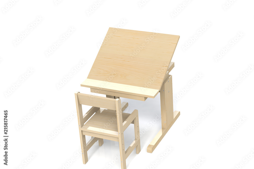 Children's small wooden table and chair. Children's small wooden table and chair.