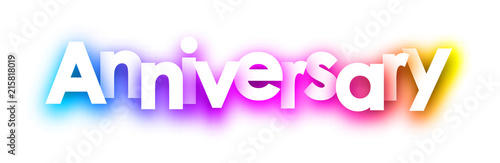 Colorful spectrum anniversary paper card.