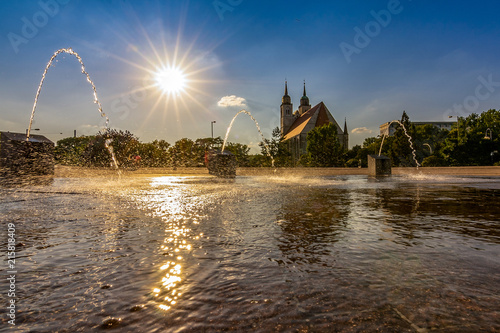 Wasserspiele am Elbufer Magdeburg