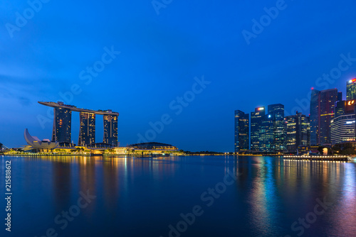 Landscape of Singapore city Marina Bay Sand Casino Hotel Downtown Singapore
