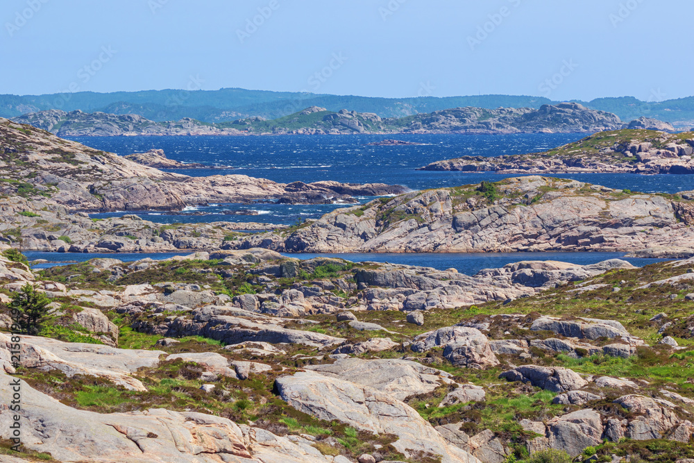 The weathered coast of Lindesnes near the lighthouse