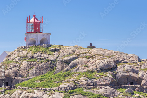 The Lindesnes lighthouse on its foundation with the former fortifications