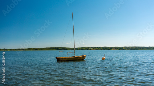 Sailboat in a Swedish bay of the baltic sea