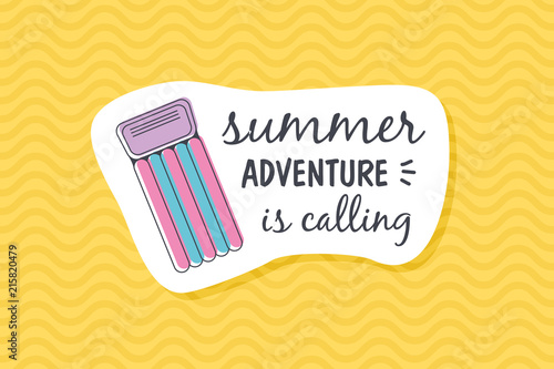 Summer poster card. Summer adventure is calling