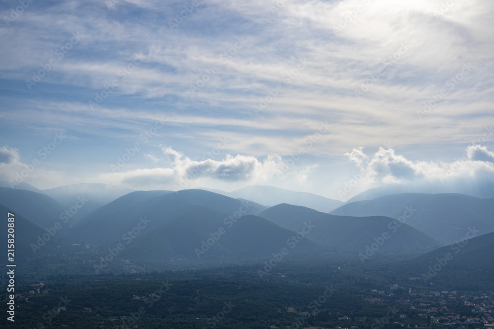 Mountain Ainos from the top of Kefalonia Greece