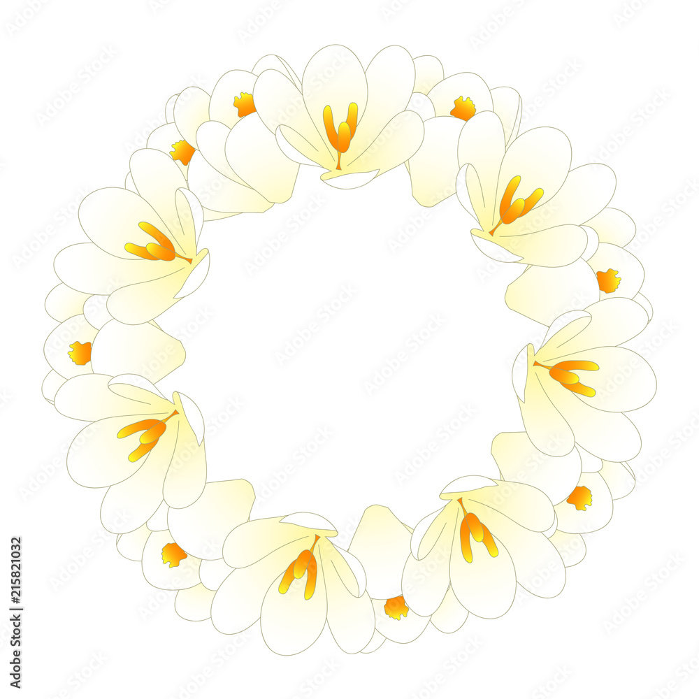 White Crocus Flower Wreath