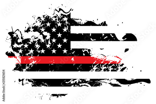 Abstract Firefighter Support Flag Illustration