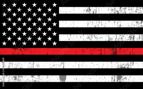 Fireman Support Flag Illustration