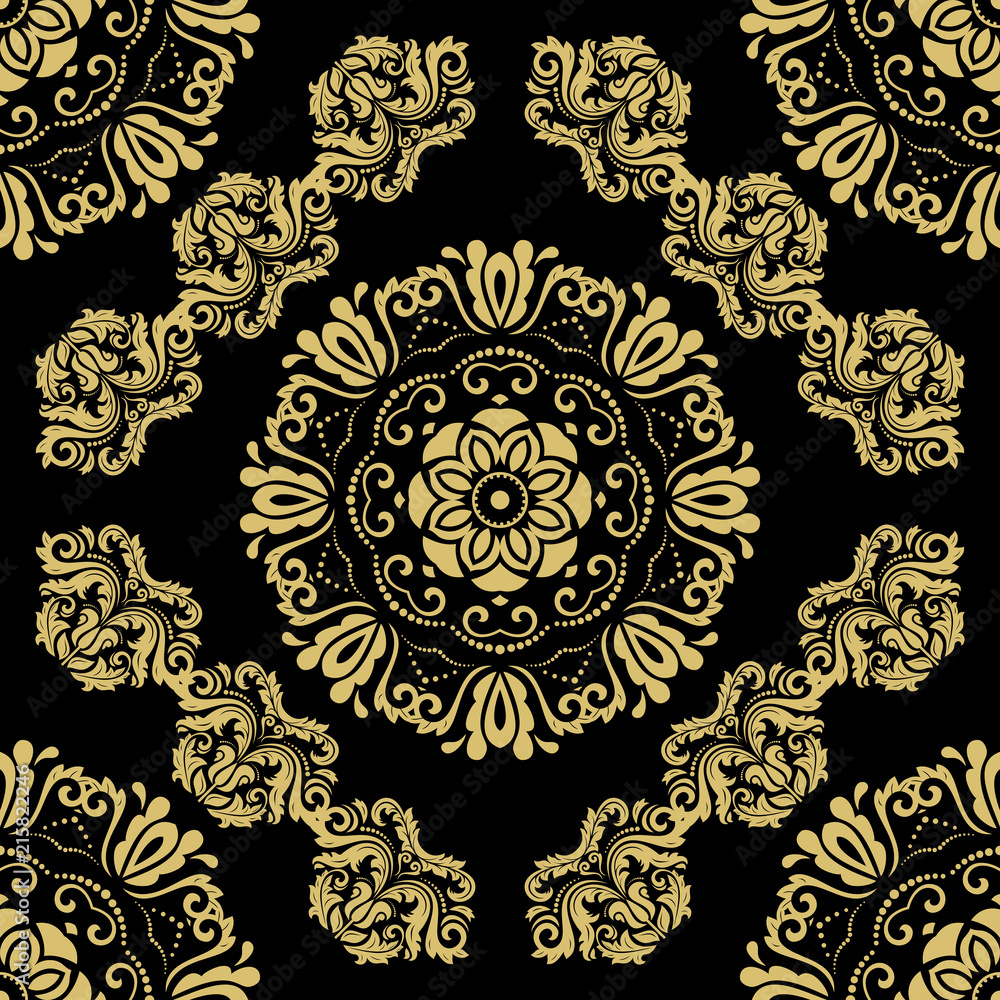 Orient vector classic pattern. Seamless abstract background with vintage elements. Orient background. Classic golden pattern for wallpaper and packaging