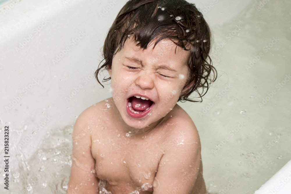 Small baby taking bath Small baby taking bath