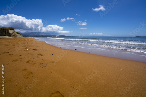 Xi Beach in Kefalonia Island Greece on sunny day