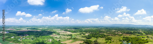 Aerial view of beautiful country side with cloud overcast. © Baan Taksin Studio