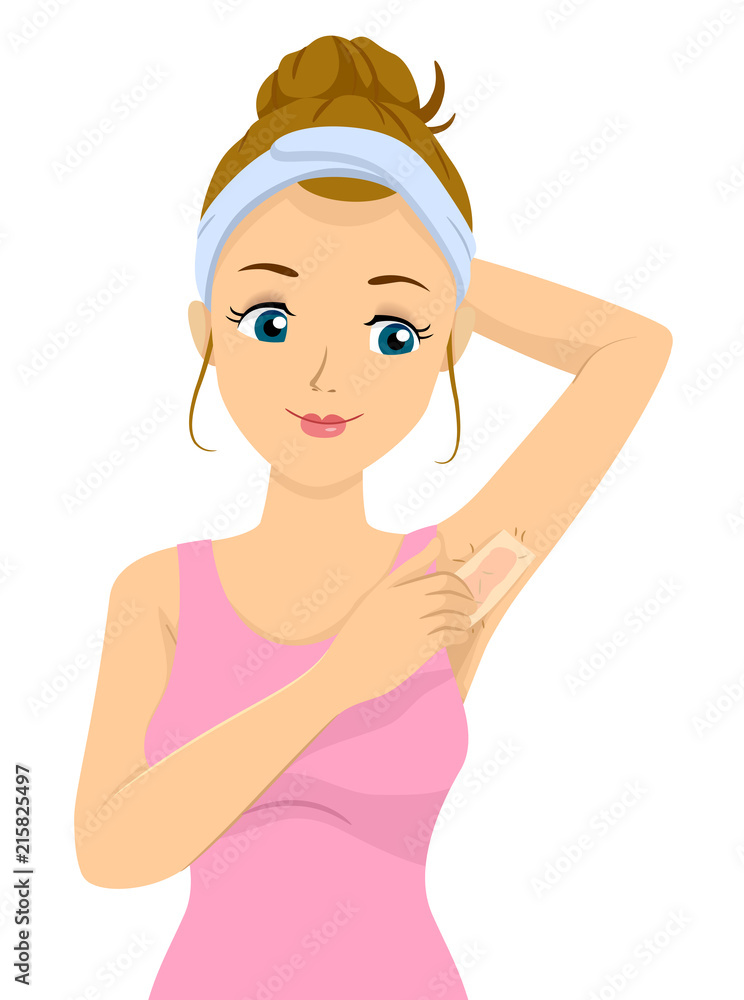 Teen Girl Armpit Waxing Illustration Stock Vector | Adobe Stock