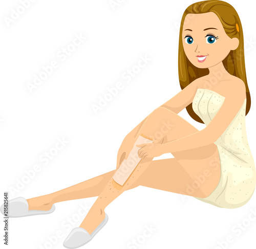Teen Girl Leg Waxing Hair Illustration