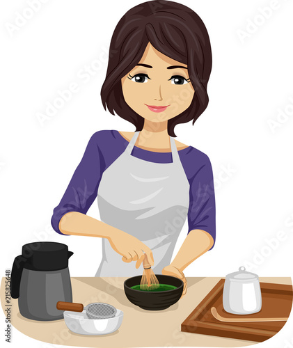 Teen Girl Make Matcha Tea I...