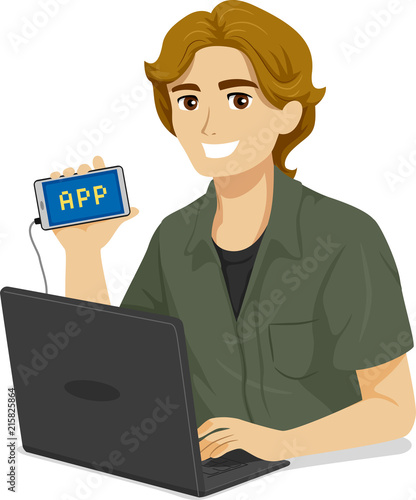 Teen Boy Mobile App Program...