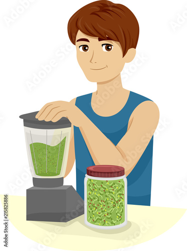 Teen Guy Blender Broccoli S...