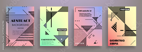 Covers templates set with graphic geometric elements. Applicable for brochures, posters, covers and banners. Vector illustrations.