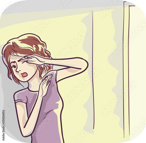 Girl Symptom Aversion Bright Light Illustration