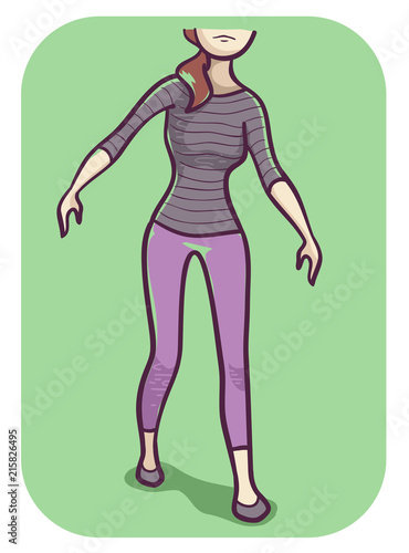 Girl Walk Unsteadiness Illu...