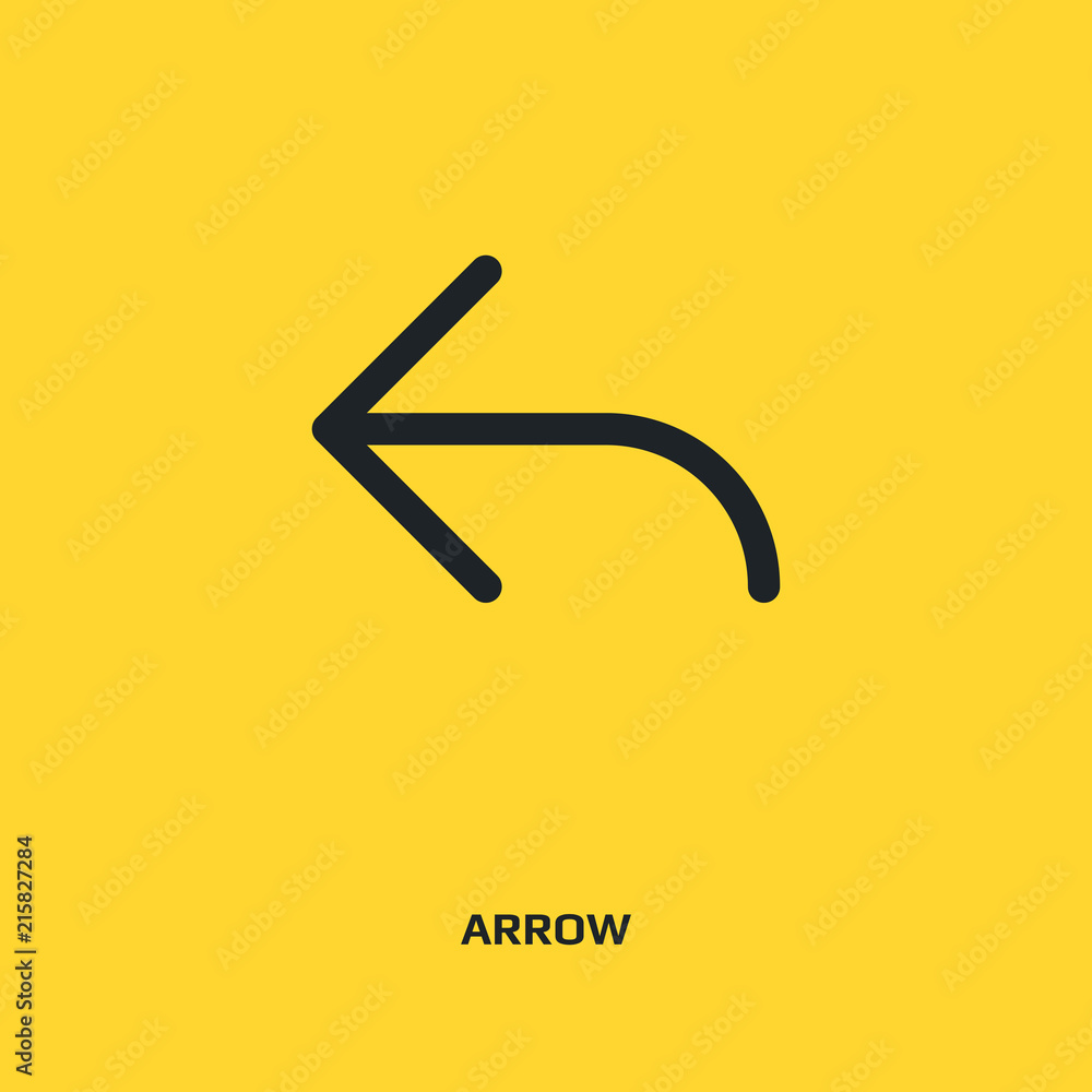 Back arrow sign line icon. UI control back button Back arrow sign line icon. UI control back button