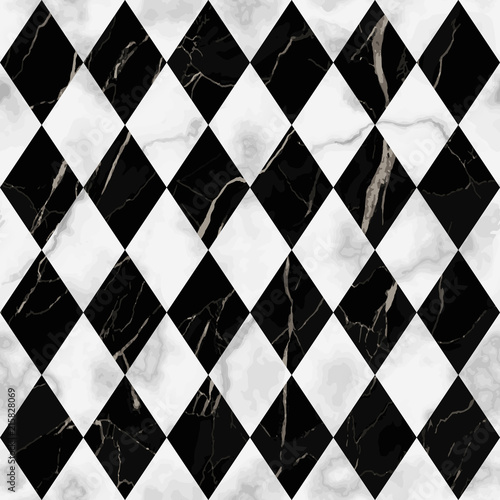 Marble Luxury Check Rhombus Seamless Pattern