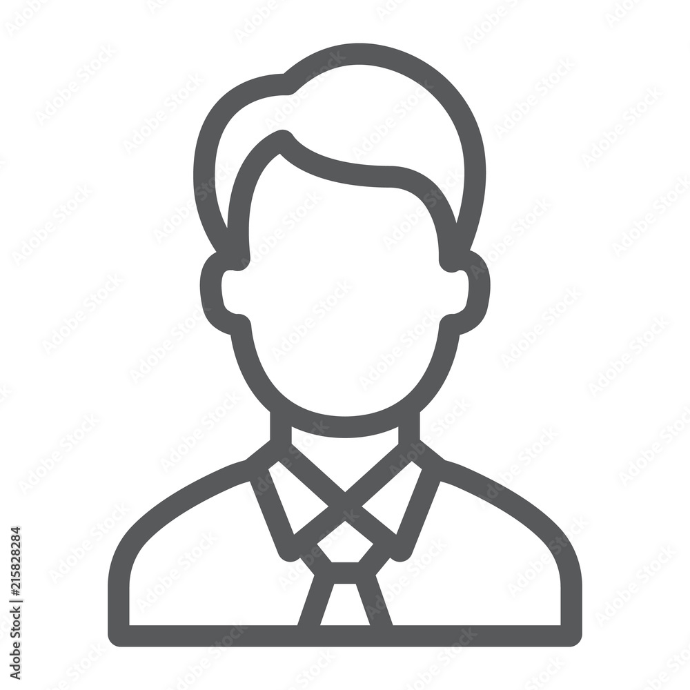 Manager line icon, office and work, businessman sign, vector graphics, a linear pattern on a white background, eps 10. Manager line icon, office and work, businessman sign, vector graphics, a linear pattern on a white background, eps 10.