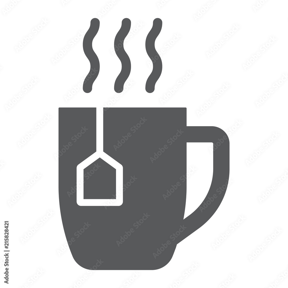 Tea cup glyph icon, drink and beverage, cup sign, vector graphics, a solid pattern on a white background, eps 10. Tea cup glyph icon, drink and beverage, cup sign, vector graphics, a solid pattern on a white background, eps 10.