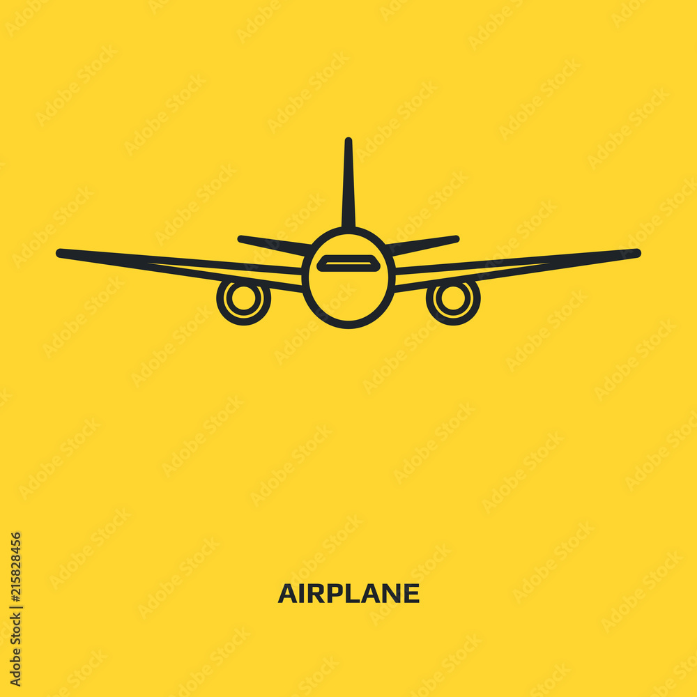 Airplane line icon. Travel sign line icon. Aircraft travel sign. Flight transport symbol Airplane line icon. Travel sign line icon. Aircraft travel sign. Flight transport symbol