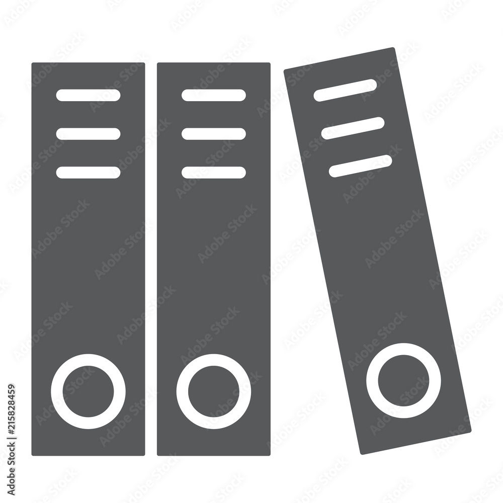 Ring binder glyph icon, office and work, file folder sign, vector graphics, a solid pattern on a white background, eps 10. Ring binder glyph icon, office and work, file folder sign, vector graphics, a solid pattern on a white background, eps 10.