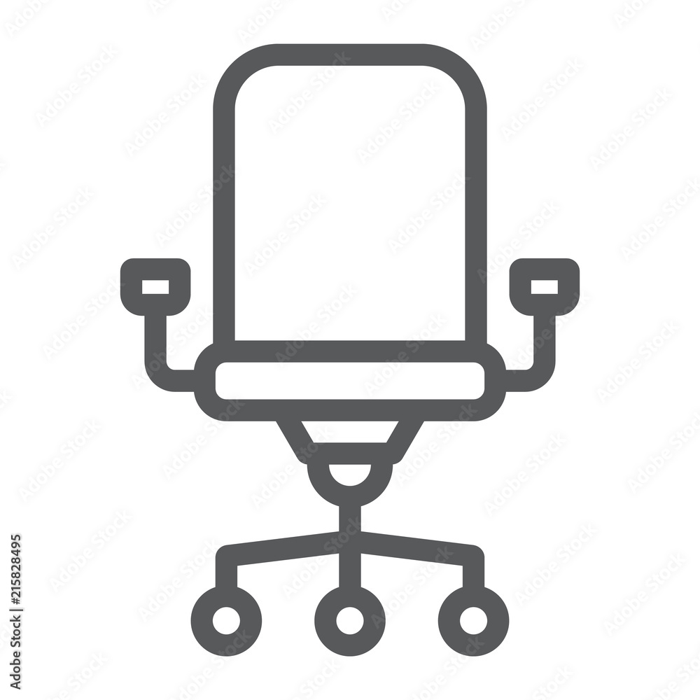 Office chair line icon, office and work, chair sign, vector graphics, a linear pattern on a white background, eps 10. Office chair line icon, office and work, chair sign, vector graphics, a linear pattern on a white background, eps 10.