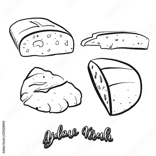 Hand drawn sketch of Ajdov Kruh food