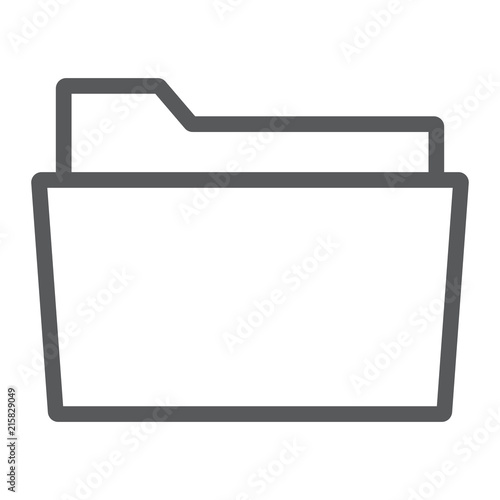 Folder line icon, office and work, file sign, vector graphics, a linear pattern on a white background, eps 10.