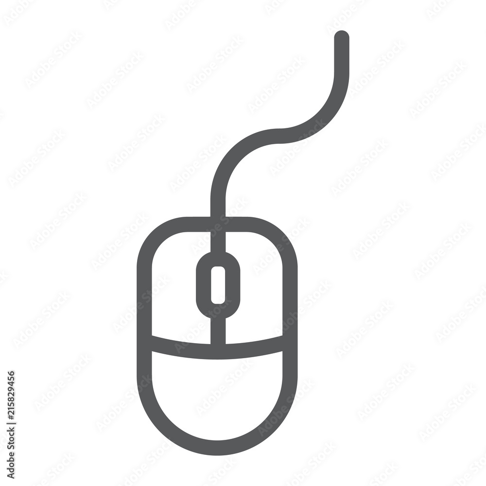 Mouse line icon, office and work, computer sign, vector graphics, a linear pattern on a white background, eps 10. Mouse line icon, office and work, computer sign, vector graphics, a linear pattern on a white background, eps 10.