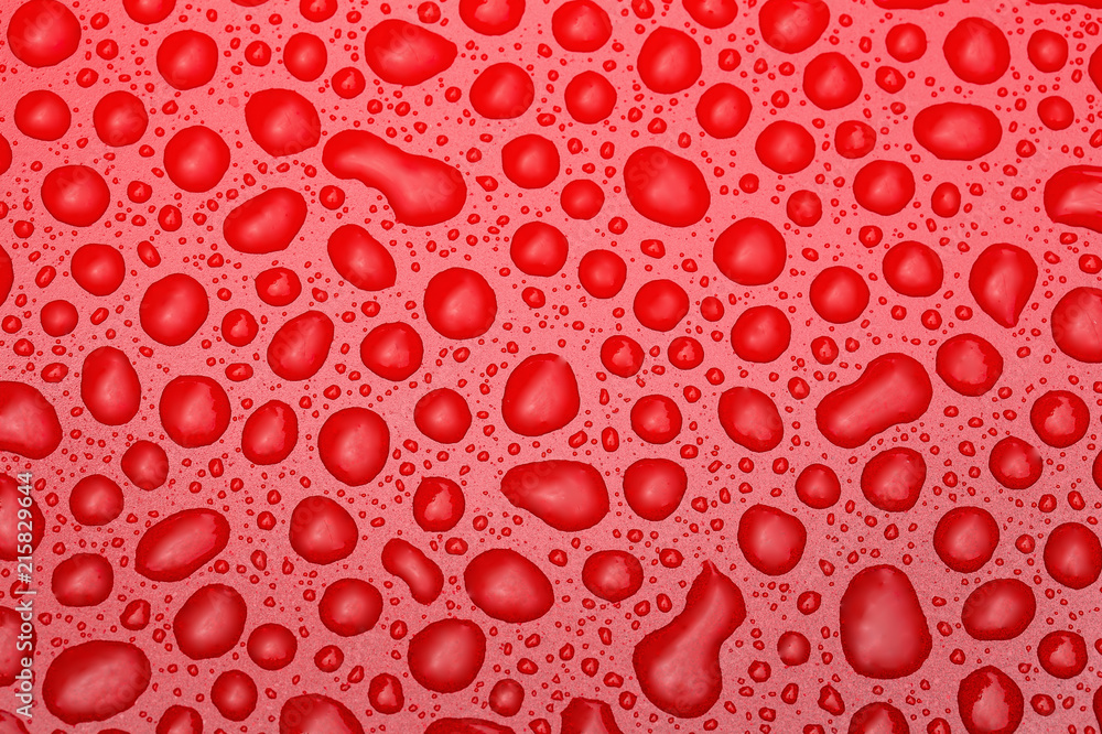 Water drops on red blackground Water drops on red blackground