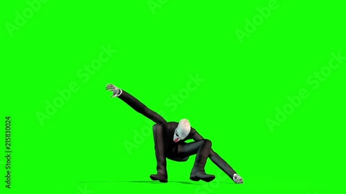 Slenderman Die Front Green Screen 3D Rendering Animation Horror photo