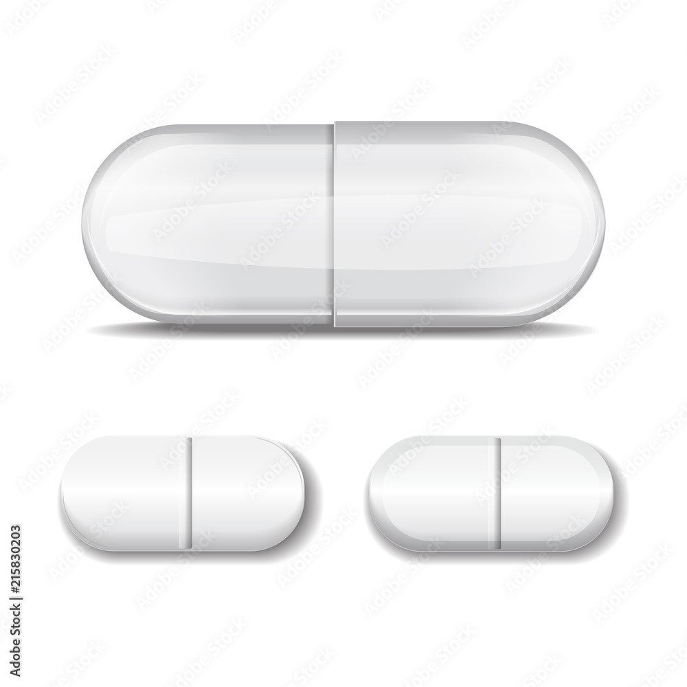 Pills in oval forms. Vector set of realistic oval capsule shaped tablets. Medicine and drugs Pills in oval forms. Vector set of realistic oval capsule shaped tablets. Medicine and drugs