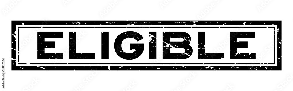 Grunge black eligible word square rubber seal stamp on white background Grunge black eligible word square rubber seal stamp on white background