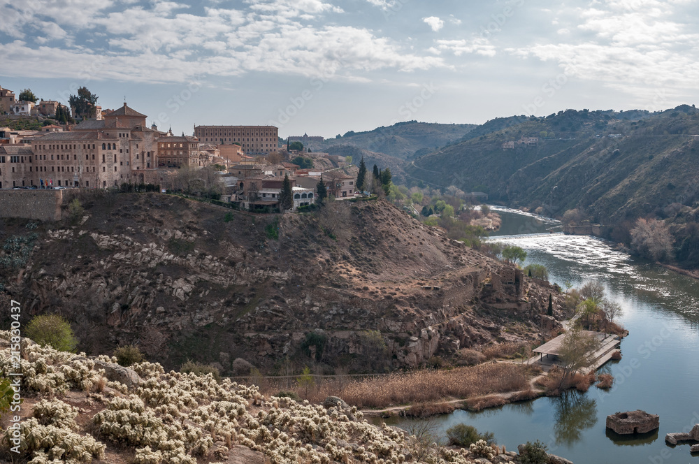 view of Toledo across the river Tojo