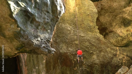 Famous Phranang cave at Raylay Railay Beach Krabi Thailand photo