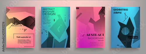 Covers templates set with graphic geometric elements. Applicable for brochures, posters, covers and banners. Vector illustrations.