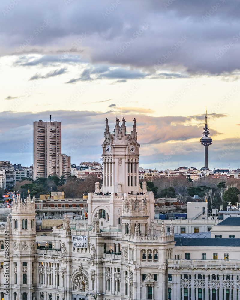 Obraz premium Aerial View Madrid Cityscape