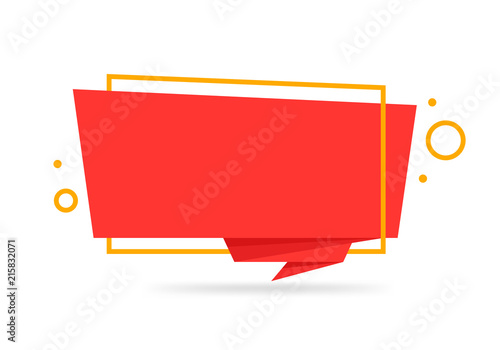 Colorful Origami style sticker and banner template design. Isolated on white background. Blank for your text, Web site and project