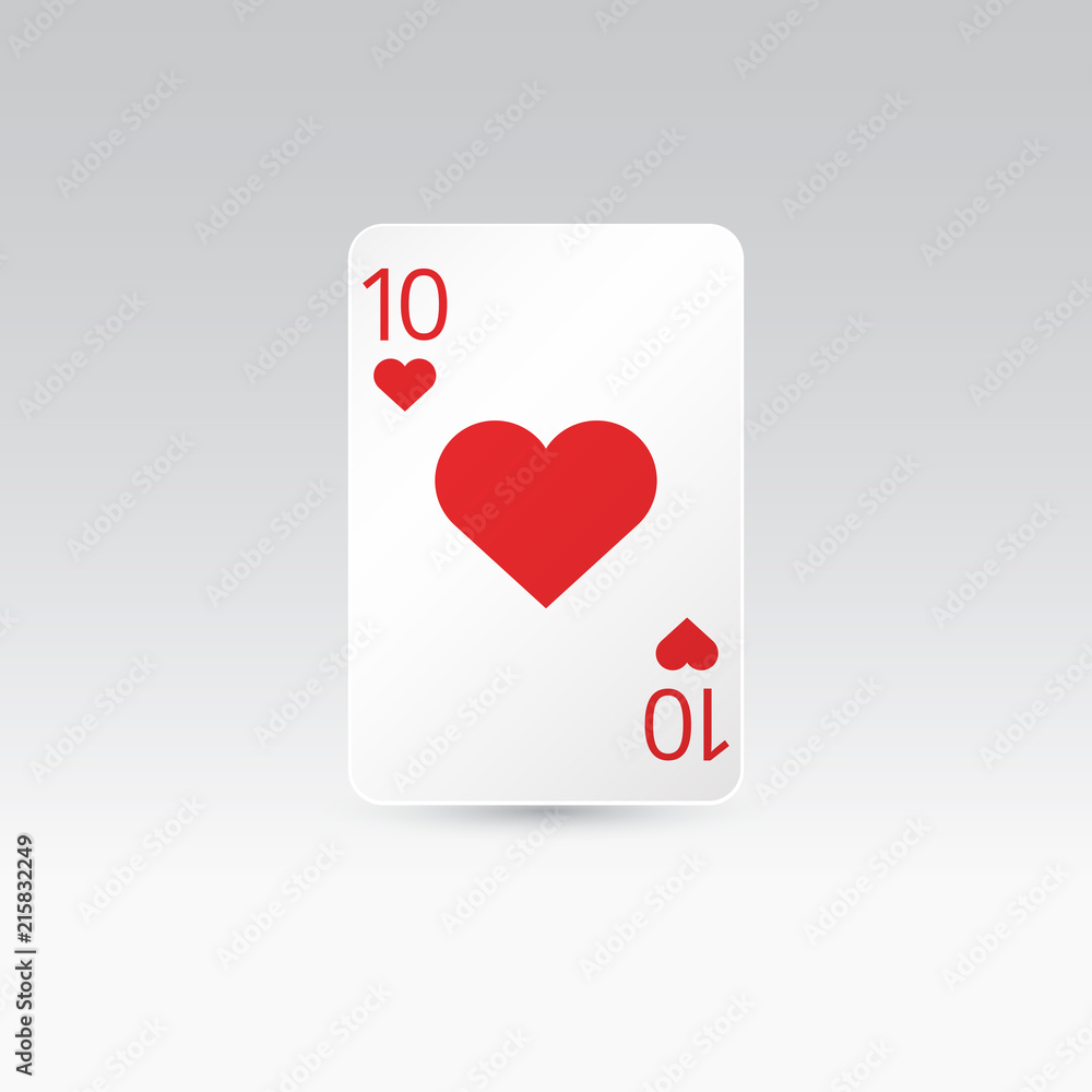 Ten of hearts playing card isolated Ten of hearts playing card isolated