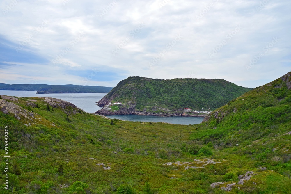 view from Signal Hill towards the Fort Amherst lighthouse on the entrance of the St John's harbour, Newfoundland Canada view from Signal Hill towards the Fort Amherst lighthouse on the entrance of the St John's harbour, Newfoundland Canada