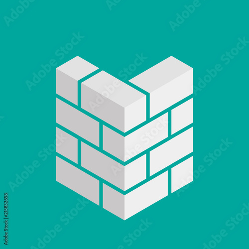 Bricks icon. Bricks logo. isolated on background. Vector illustration. Eps 10.