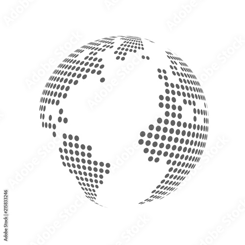 Abstract dotted globe earth. Vector illustration