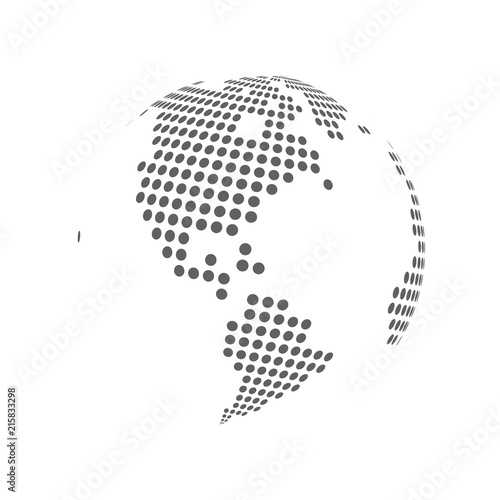 Abstract dotted globe earth. Vector illustration
