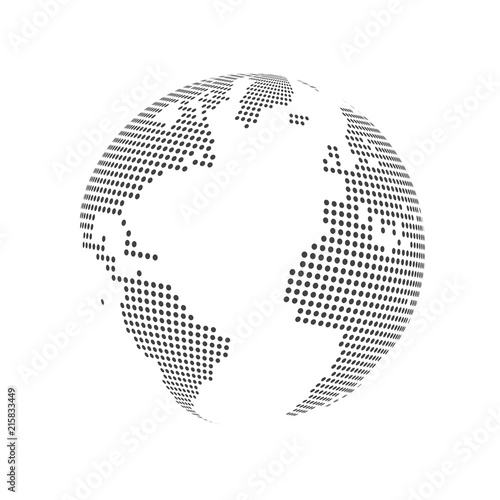 Abstract dotted globe earth. Vector illustration